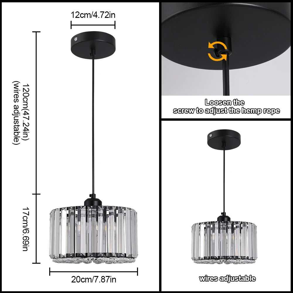 Glass Led Pendant Light Modern Ceiling Lamp Adjustable Living Dining Room Nordic Aisle Decor Balcony Corridor Hanging Fixture - Adrianas Specialty Lamp Shades