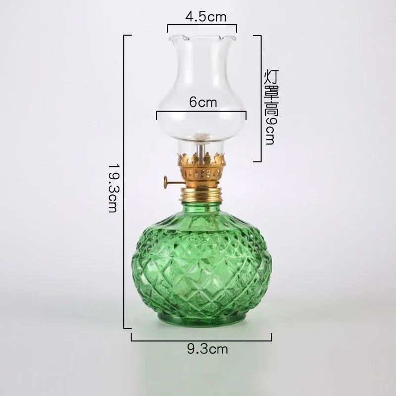 Rustic Large Oil Lamp Vintage Glass  Lamp Antique Oil Lamps