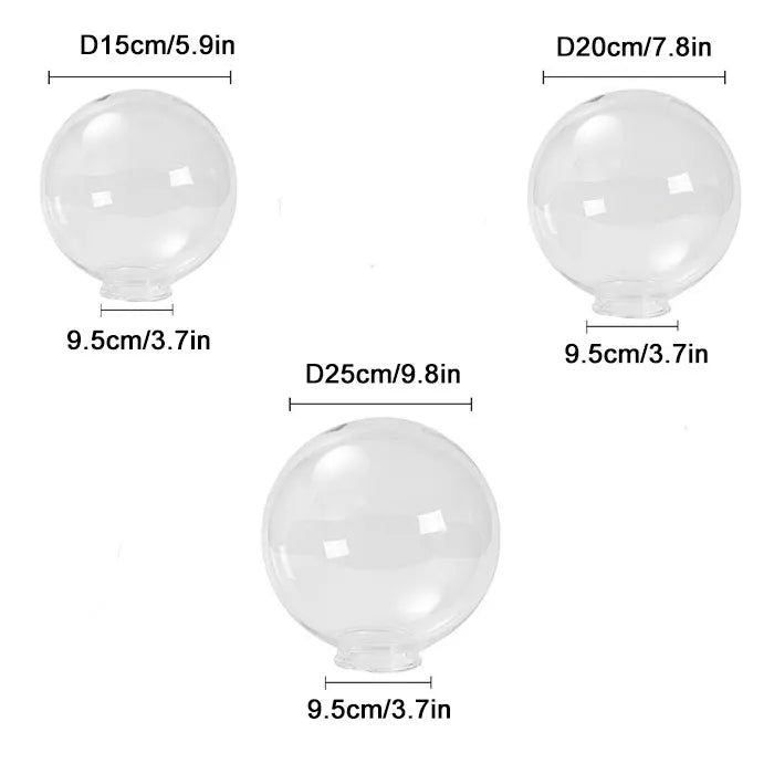 Outdoor Light Globe Lamp Shade Acrylic Round Lampshade Cover PMMA plastic - Adrianas Specialty Lamp Shades
