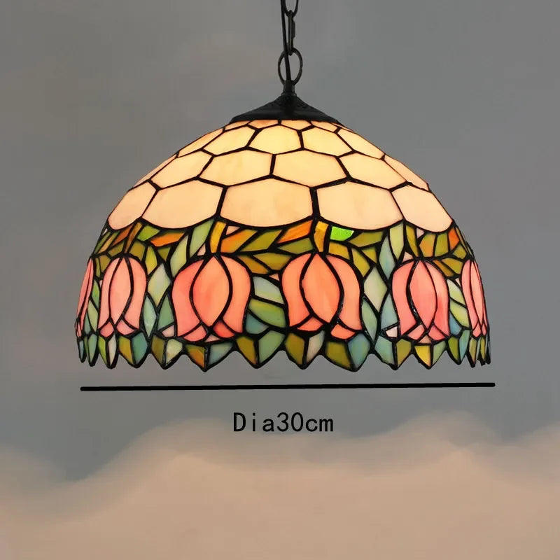 Colorful Glass Tiffany Glass Chandelier