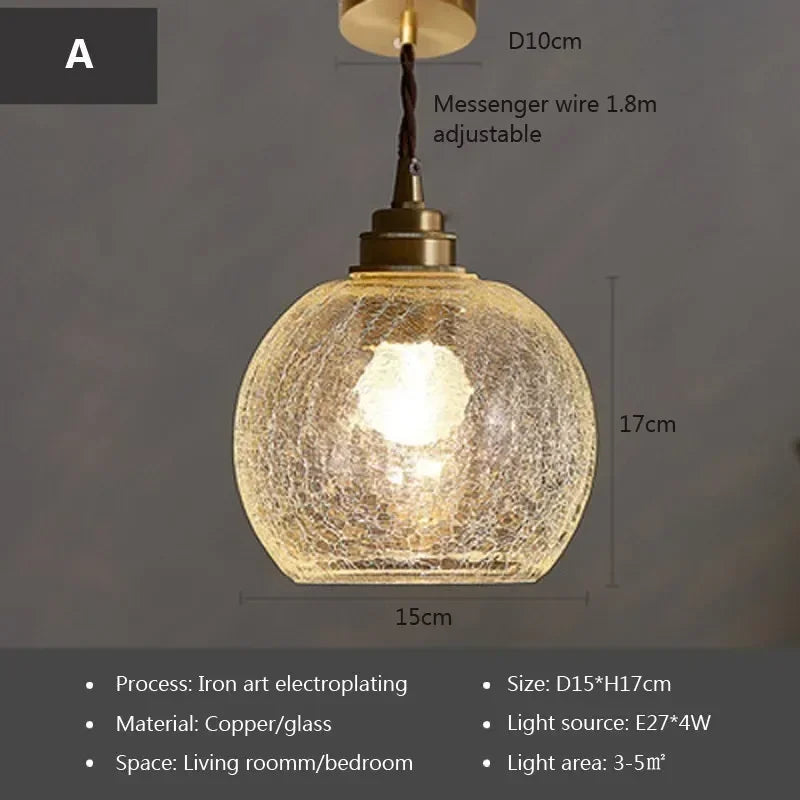 Glass Pendant Light Nordic Dining Room Retro Chandeliers Creative Minimal E27  Transparent Lampshade For Restaurant Lamp Lustre - Adrianas Specialty Lamp Shades