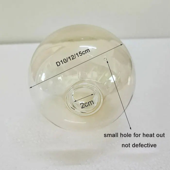 D12cm D15cm G9 Glass Shade Replacement for Screw Thread Socket Amber Cognac Green Blue Grey Globe Glass Screw Cover Accessory - Adrianas Specialty Lamp Shades