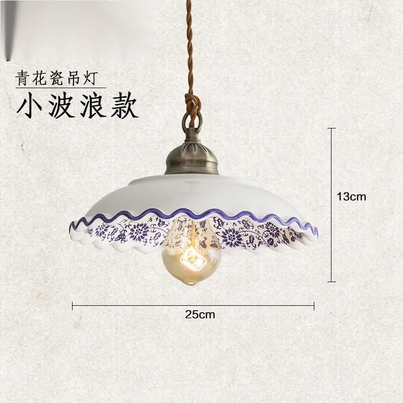 Modern Blue and White Porcelain Wall Lamp Shades