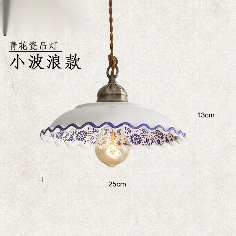 Modern Blue and White Porcelain Wall Lamp Shades