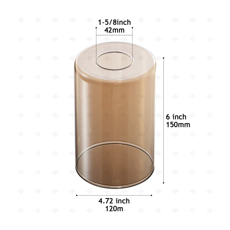Cylindrical glass lampshade replacement E27E26 screw mouth transparent glass lampshade vanity table lamp wall lamp pendant light