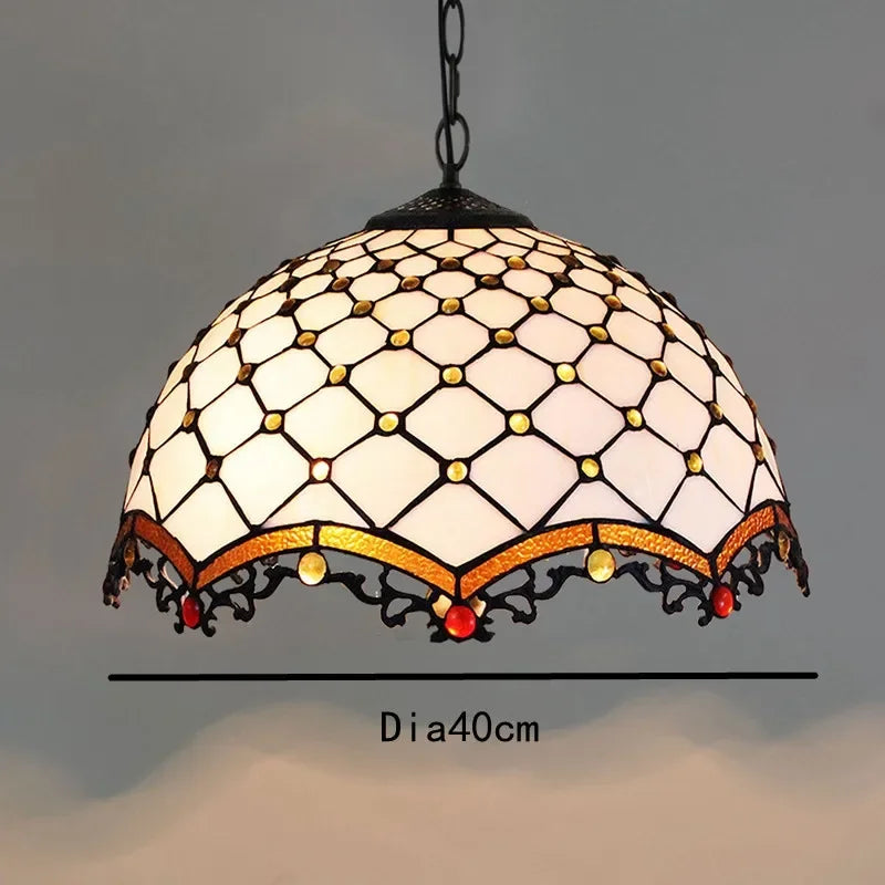 Colorful Glass Tiffany Glass Chandelier