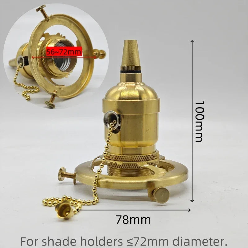 Solid Brass E26/E27 Lampholder with Cord Grip