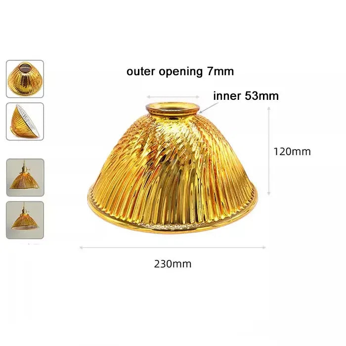 Screw Fixed Bell Shaped Glass Shade Replacement