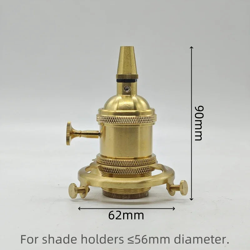 Solid Brass E26/E27 Lampholder with Cord Grip