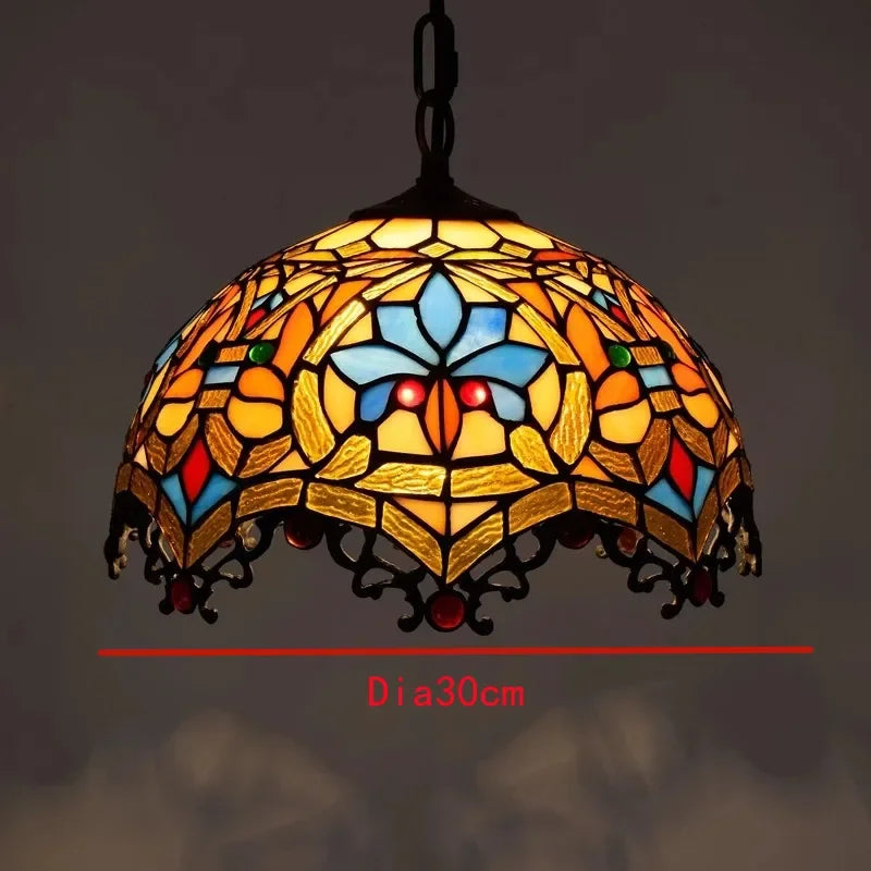 Colorful Glass Tiffany Glass Chandelier