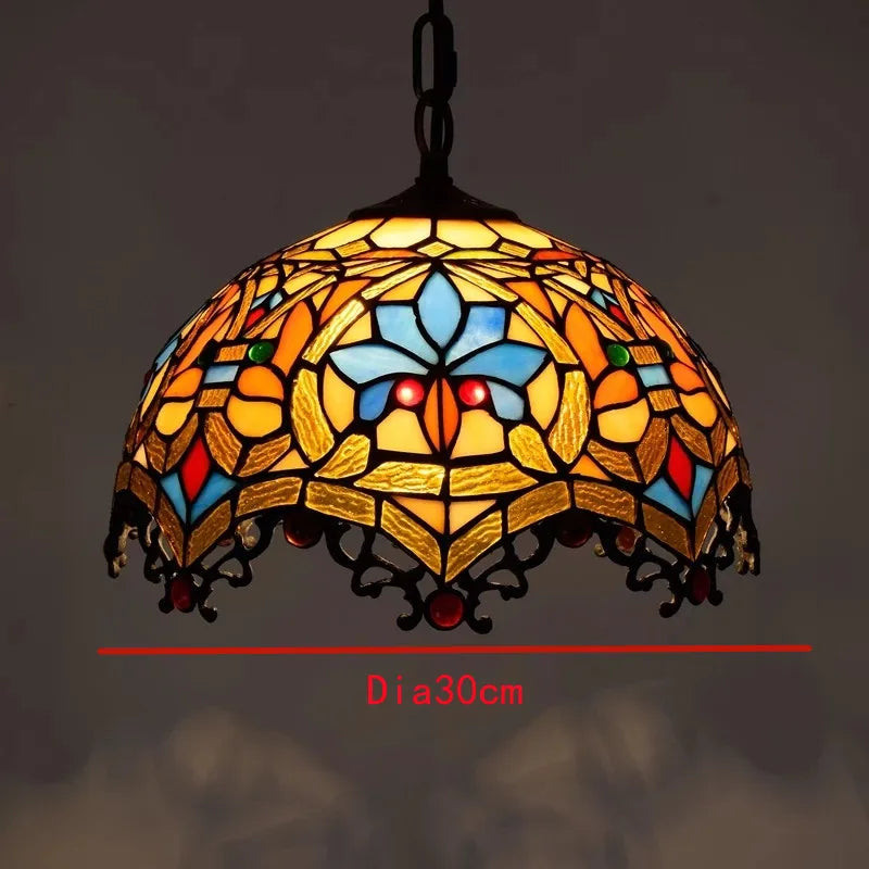 Colorful Glass Tiffany Glass Chandelier
