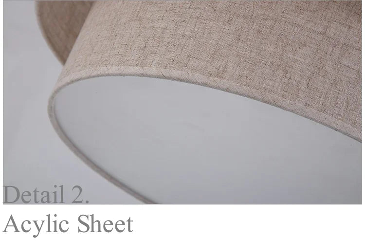 Modern Fixture E27 LED Minimalist Dining Room for Living Bedroom Study Double Linen White-Black-Beige Fabric Pendan Light - Adrianas Specialty Lamp Shades