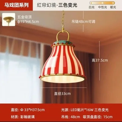 American Dreamy Atmosphere Circus Restaurant Pendant Lights Glazed Glass Lampshade LED Indoor Lighting Kitchen Bar Bedroom Store - Adrianas Specialty Lamp Shades