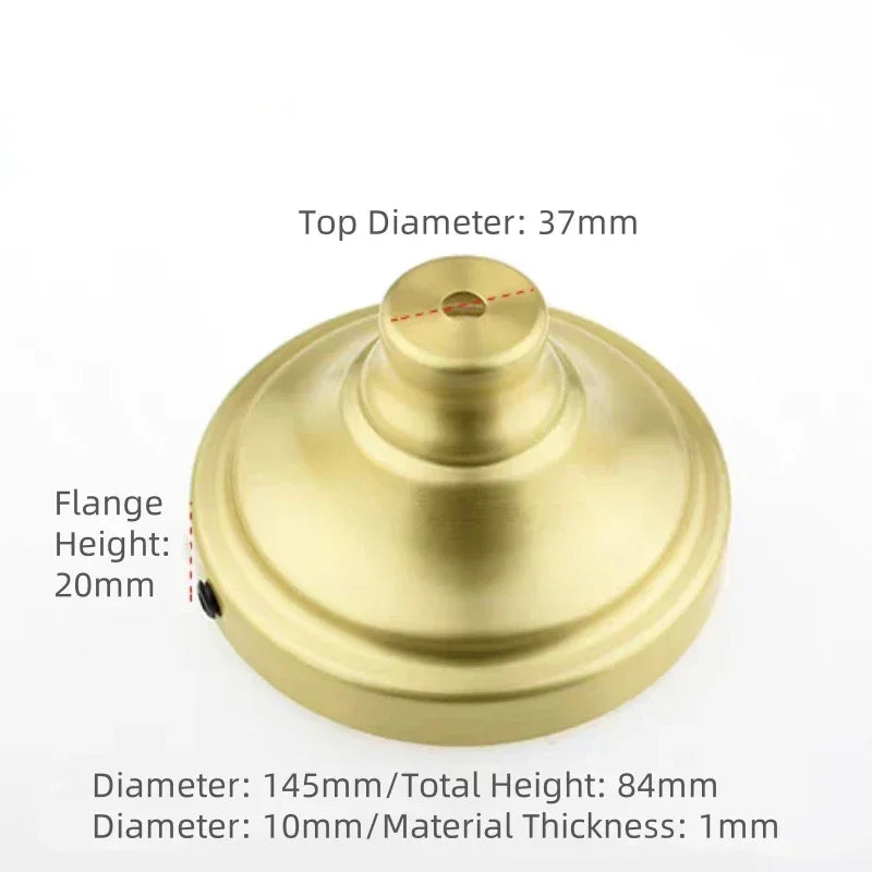 Vintage Copper Lamp Base for Ceramic Glass Crystal - Round Candle Holder Stand Craft Lighting Part