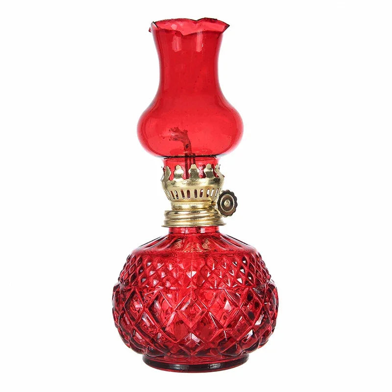 Rustic Large Oil Lamp Vintage Glass  Lamp Antique Oil Lamps