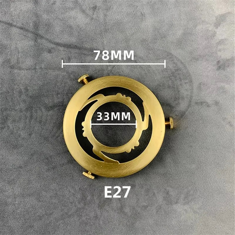 100% Brass Three Holes Ring E27 E14 Screw Lampshade Fixed Ring Holder Shade and Socket Connecter Fixed Copper Lamp Accessories