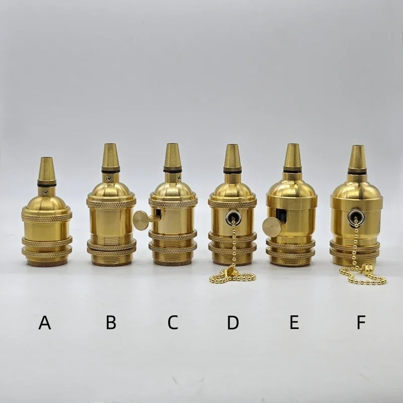 Solid Brass E26/E27 Lampholder with Cord Grip