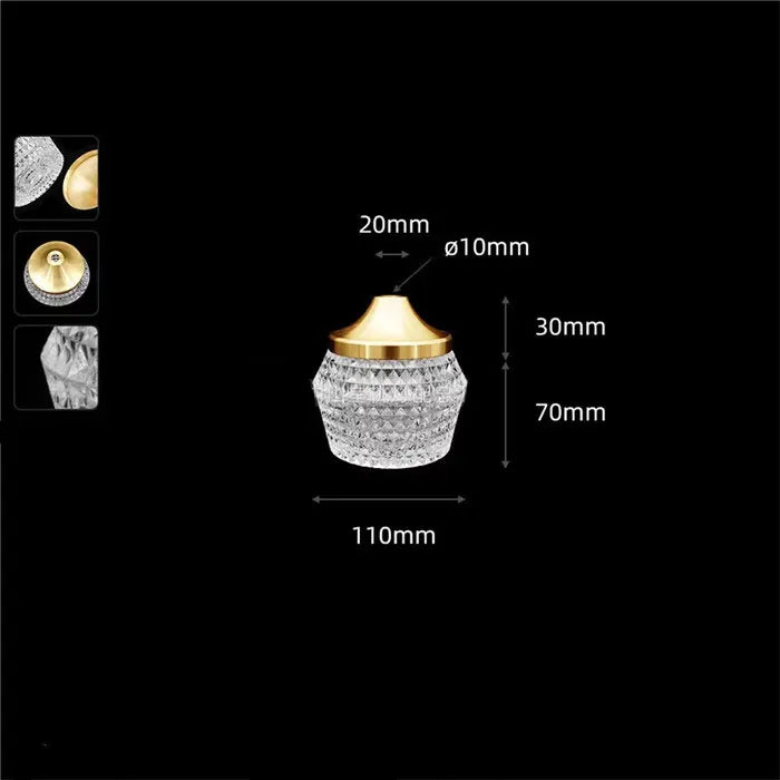 Clear .39 inches small opening Acrylic Lamp Shade Replacement