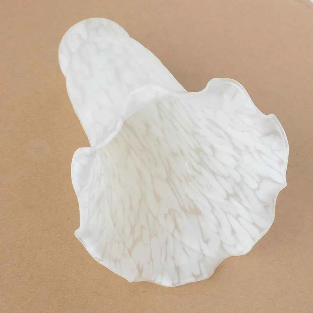 Pond Lily Lamp Shade White Glass Lampshade  4" Wide X 6" Tall X 1.5" Fitter