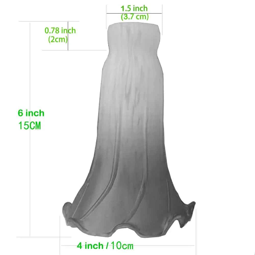 Pond Lily Lamp Shade White Glass Lampshade  4" Wide X 6" Tall X 1.5" Fitter