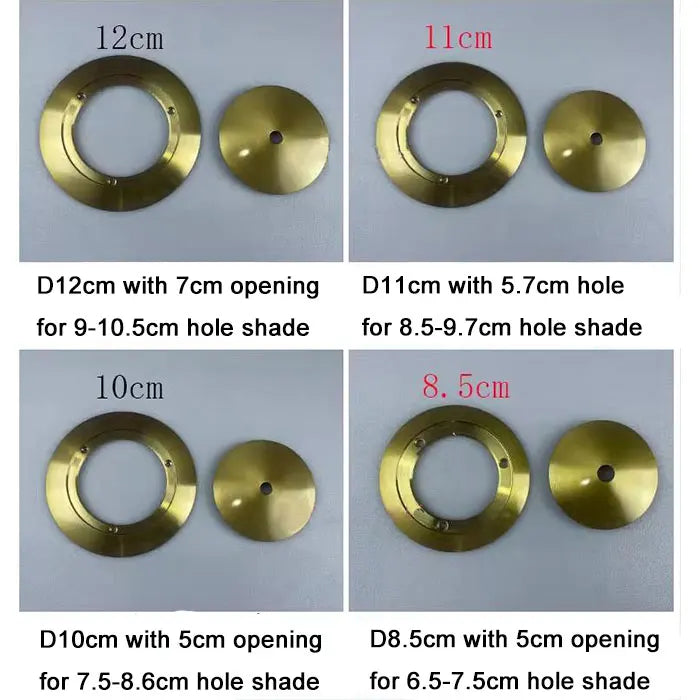 1/5/10pcs Bronze Chrome Metal Lampshade Holder Parts for Magic Bean Glass Shade Silver Aluminum Ring Cover to Hold Lampshade - Adrianas Specialty Lamp Shades