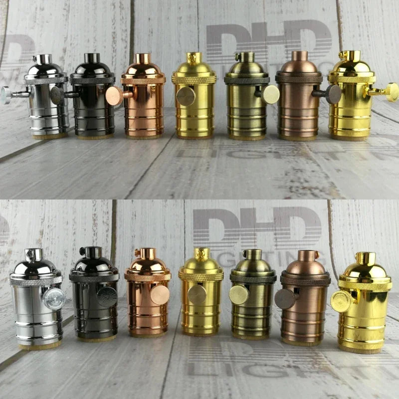 Electroplated copper Light Holder brass material silver/antique brass/shinning black 100% copper DIY Pendant Light Lamp Sockets