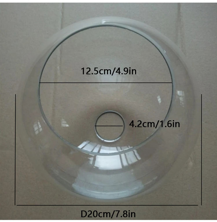 D13cm D15cm D18CM D20cm D25cm Hand Blown Clear Glass Globe Lamp Shade Replacement with 2 Ends Opening  Glass Cover Ball Lampshad - Adrianas Specialty Lamp Shades