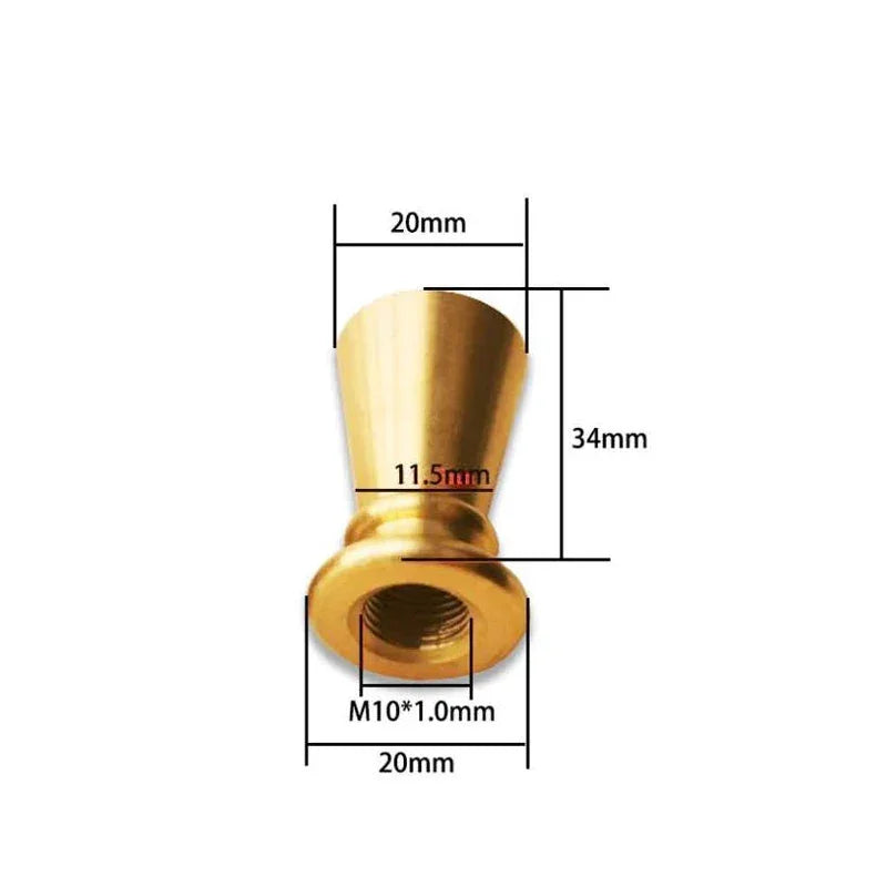 All Brass Female Thread Inner Tooth M10*1.0 Pitch Top Nut