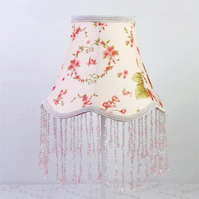 Flower Tassel Lampshade Creative Bedside Woven Lampcovers for Table Lamp European Style Handmade Lighting Accessories - Adrianas Specialty Lamp Shades