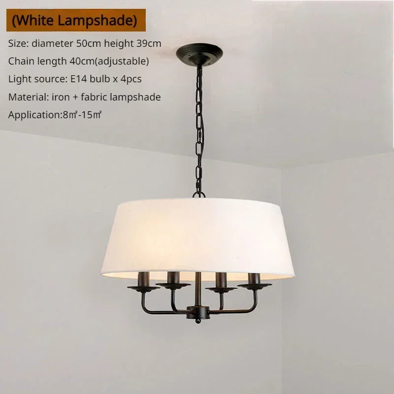 Modern Ceiling Chandeliers Stylish Simplicity Fabric Lampshade