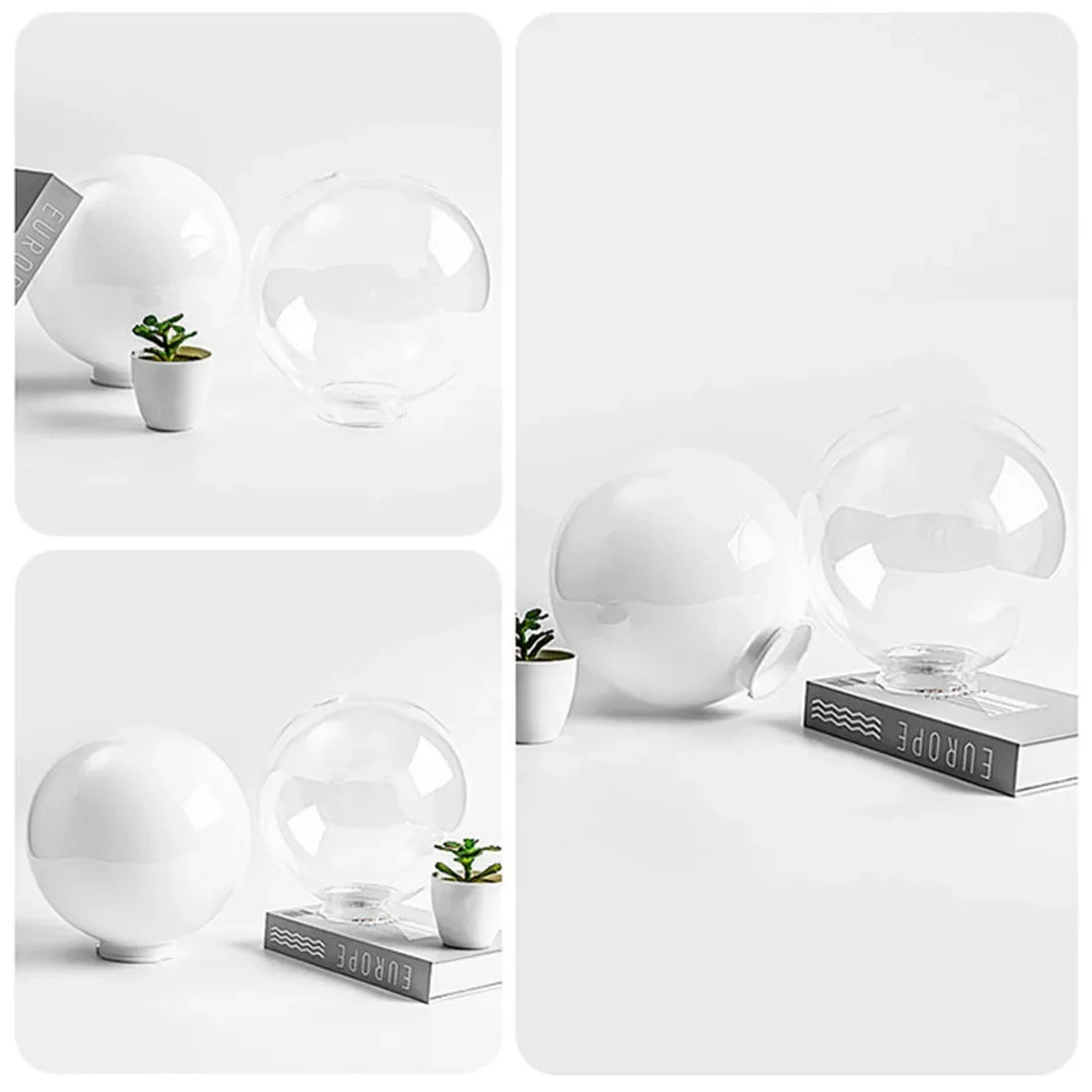 Outdoor Light Globe Lamp Shade Acrylic Round Lampshade Cover PMMA plastic milky Shade Replacement for Post Pillar Lawn Lighting