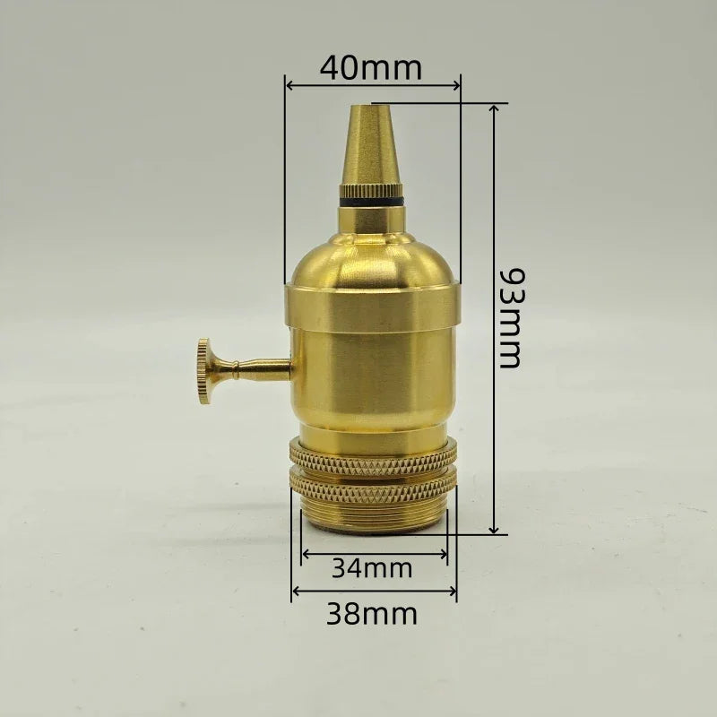 Solid Brass E26/E27 Lampholder with Cord Grip