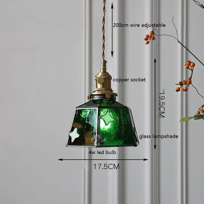 IWHD France Europe Style Stained Glass LED Pendant Light Fixtures