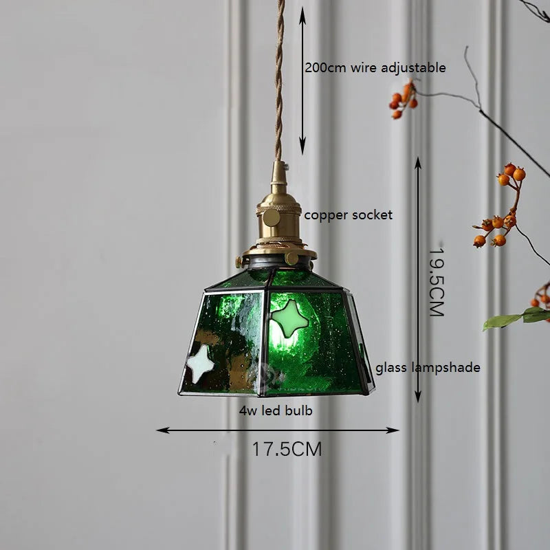 IWHD France Europe Style Stained Glass LED Pendant Light Fixtures