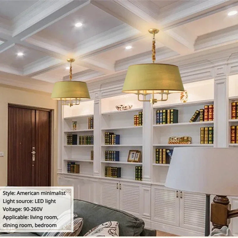 Modern Ceiling Chandeliers Stylish Simplicity Fabric Lampshade