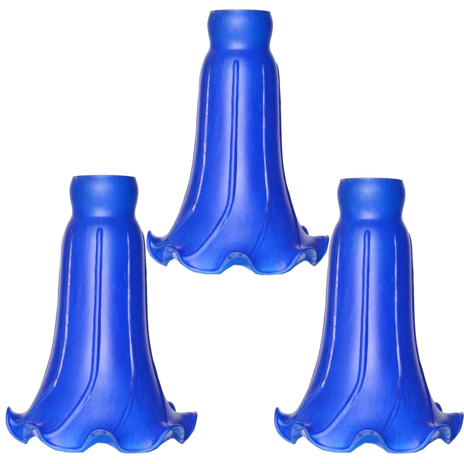3 Pack Tulip Glass Lamp Shades Lily Lamp Replacement Shades Tiffany Style Flower for Table Pendant Wall Floor Lamp