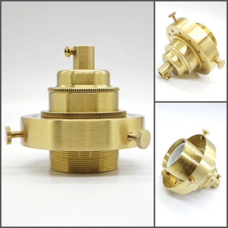 Edison lamp holder for shade Pure brass material quality vintage threaded Socket Bulb Fitting E27 UL/CE lighting copper base