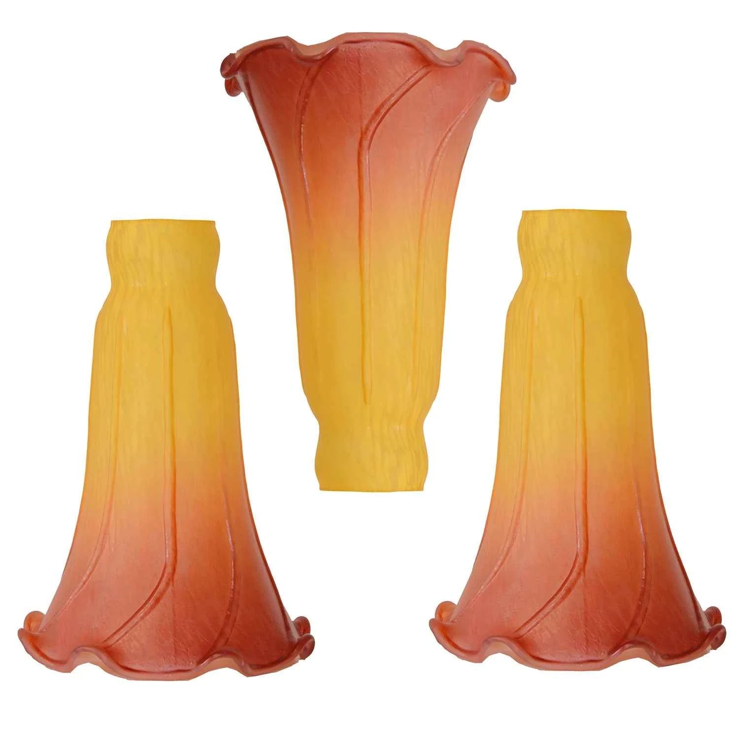 3 Pack Tulip Glass Lamp Shades Lily Lamp Replacement Shades Tiffany Style Flower for Table Pendant Wall Floor Lamp
