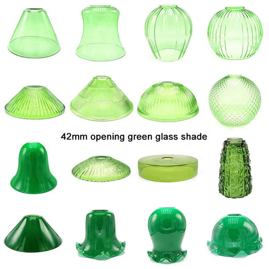 Vintage E27 E26 Green Glass Shade Replacement,Antique Emerald Green Globe Wine Cup Glass Lampshade for DIY Art Decorative Light - Adrianas Specialty Lamp Shades