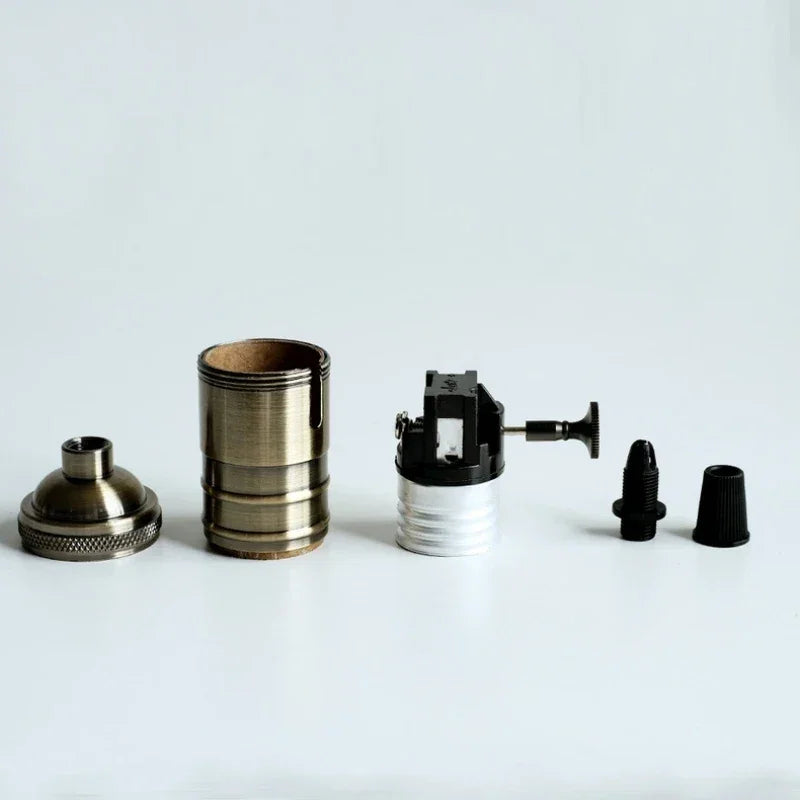 Electroplated copper Light Holder brass material silver/antique brass/shinning black 100% copper DIY Pendant Light Lamp Sockets