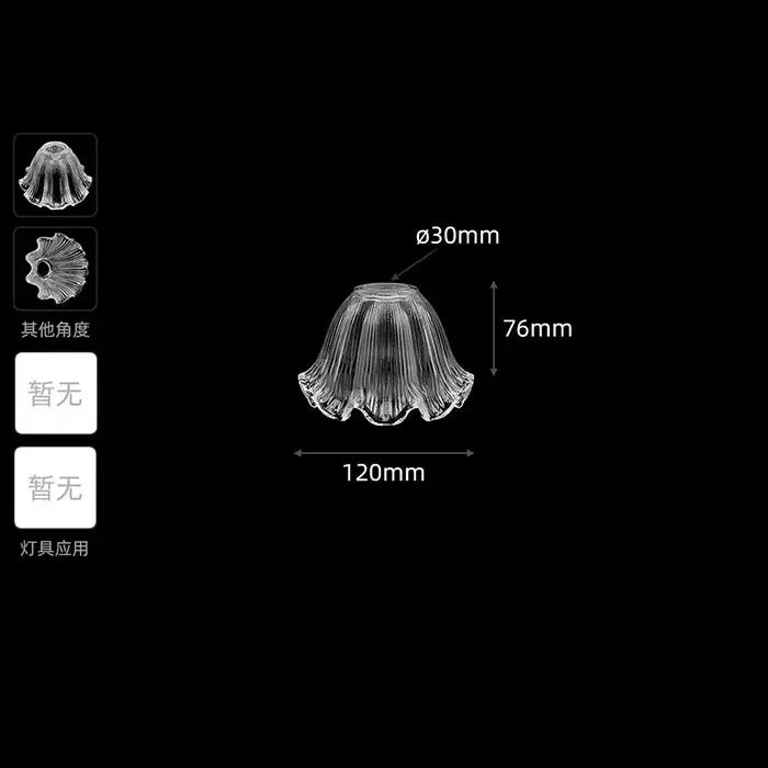 Clear Frost 1.18 Inch Opening E14 Glass Lamp Shades Replacement