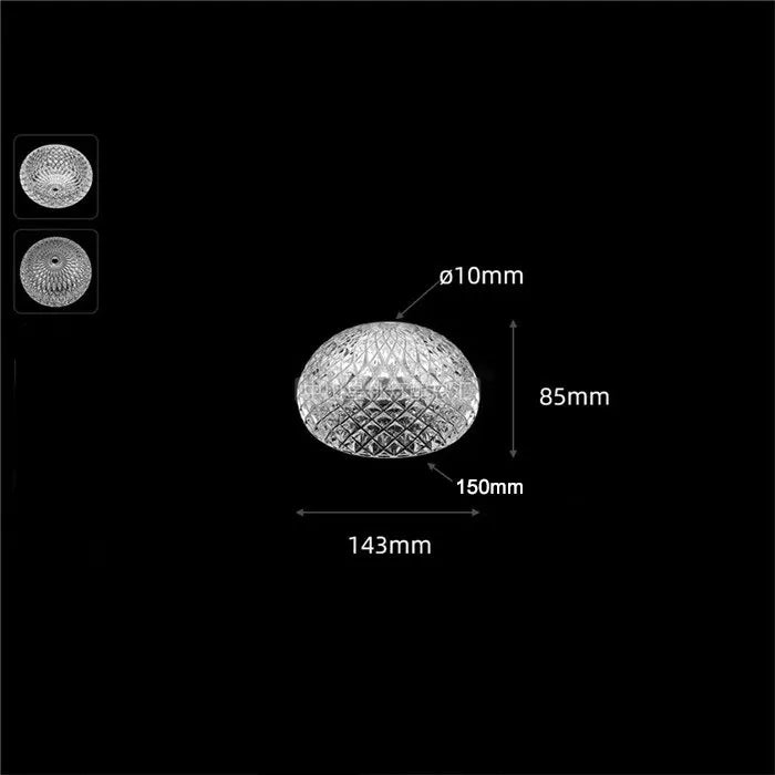 Clear .39 inches small opening Acrylic Lamp Shade Replacement