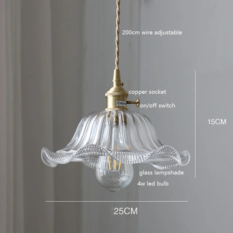 IWHD Modern Green Glass LED Pendant Lamp