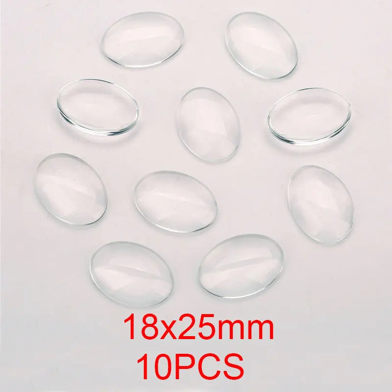 1pack Oval Round Glass Cabochon 30x40mm 6mm 8mm 10mm 12mm 18mm 20mm 25mm 30mm Transparent Clear Flatback Cameo Jewelry Making - Adrianas Specialty Lamp Shades