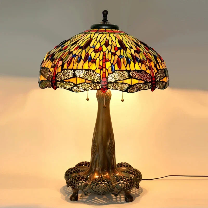 Tiffany Desk Light Grape Wisteria Vival Cherry Stained Glass Table Lamps