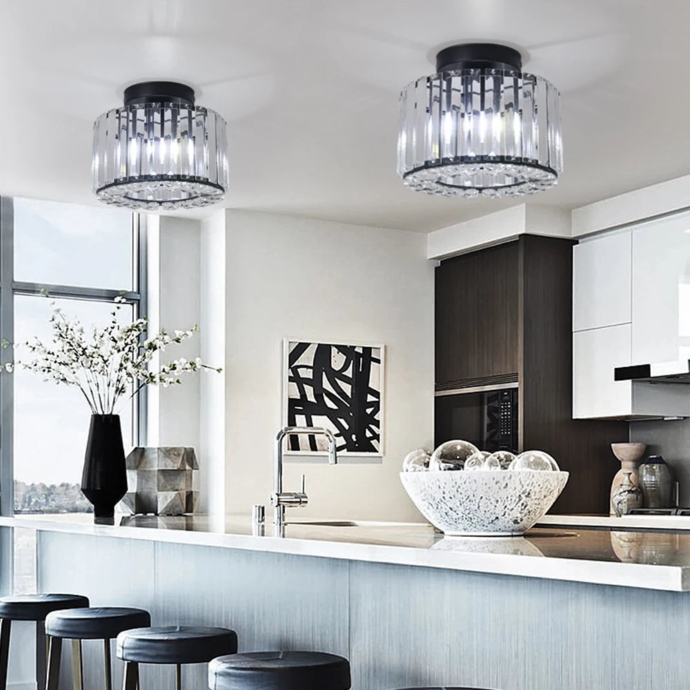 Glass Led Pendant Light Modern Ceiling Lamp Adjustable Living Dining Room Nordic Aisle Decor Balcony Corridor Hanging Fixture - Adrianas Specialty Lamp Shades