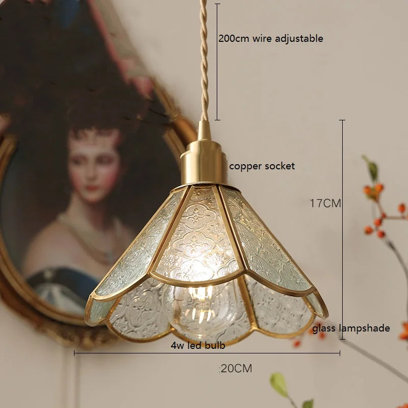 IWHD France Europe Style Stained Glass LED Pendant Light Fixtures