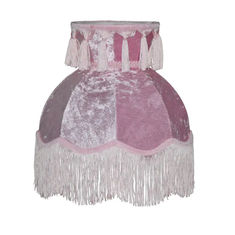 Pink and Green Velvet Lampshade