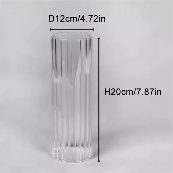 Hurricane Ribbed Glass Shade for Candlestick