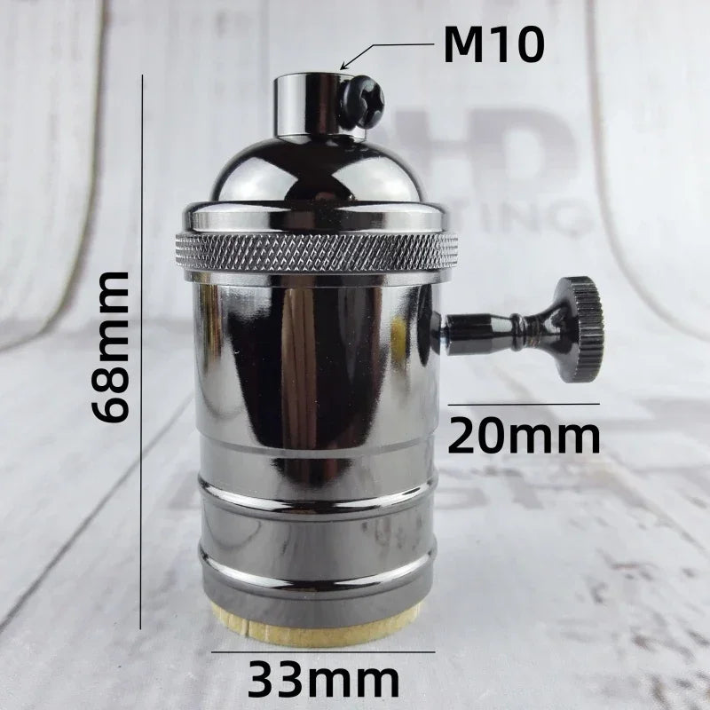 Electroplated copper Light Holder brass material silver/antique brass/shinning black 100% copper DIY Pendant Light Lamp Sockets